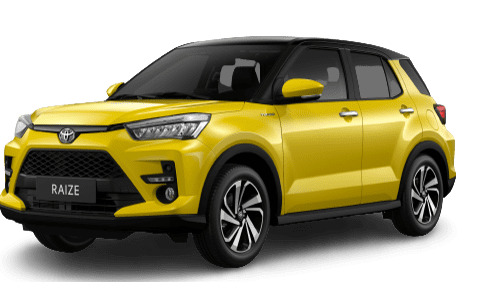 toyota raize vàng nóc đen