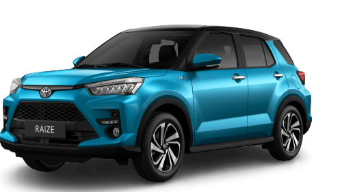 toyota raize xanh nóc đen